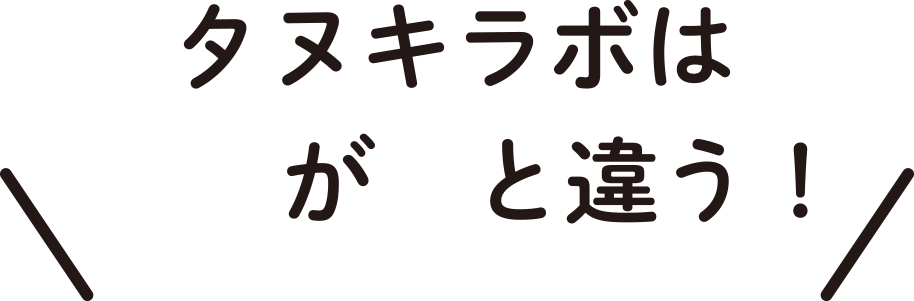 TANUKI Lab.(タヌキラボ)はココが他と違う!